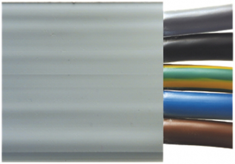 Flachkabel Woertz 5×16mm² PVC grau ölfest UV Eca Eine Länge