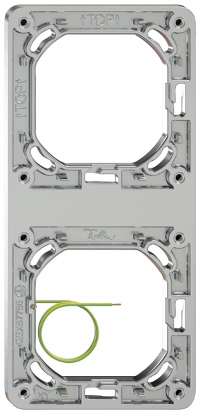 Cadre de montage Feller ELEMENT SNAPFIX® 2×1 87×187mm aluminium brillant 