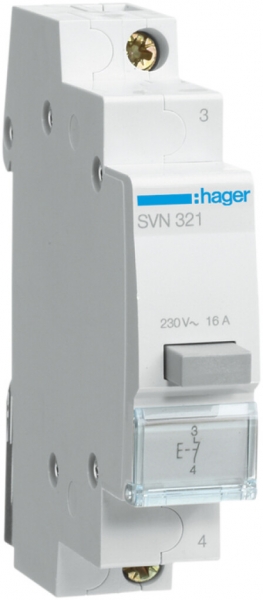 Pulsante INS Hager 16A 230V 0 chiusura 1 apertura 0 invertitore grigio 1UM 