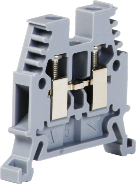 Borne de passage joignable Woertz 0.5…4mm² 32A 1000V vis 2×1 rail DIN 35mm gris 