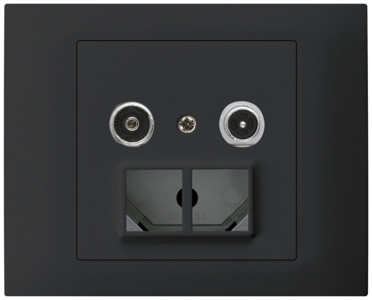 Presa multimedia INS kallysto R-TV con scatola INS G3 montaggio T 19dB 2GHz nero 