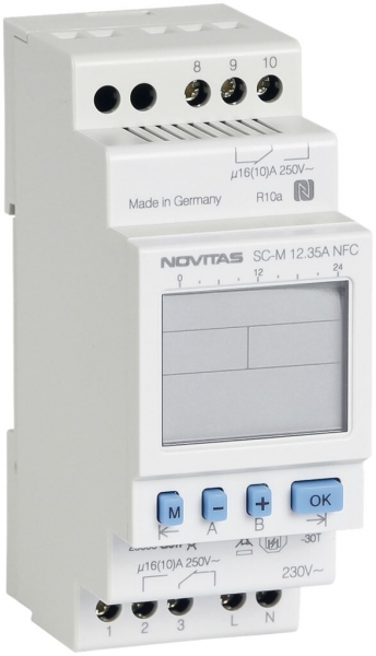 Timer settimanale AMD NOVITAS SC-M 12.35A NFC 230V 2-canale astro 