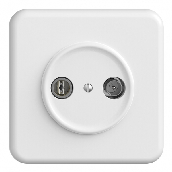 Prise TV-R ENC STANDARDdue 4dB blanc à large bande 5…2000MHz, QMI 