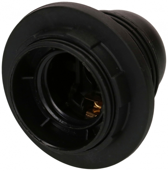 Fassung E27 Kunststoff M10×1 schwarz mit Randmantel 