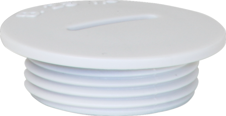 Bouchon avec rebord PS M25 gris clair 