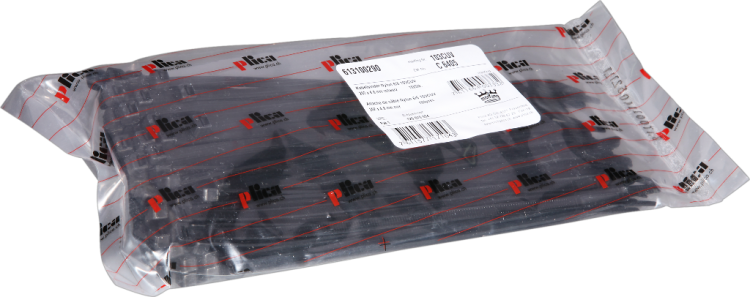 Collier nylon 4.8/202mm noir, résistant aux UV 