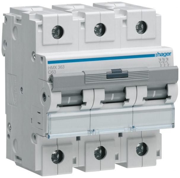 Disjoncteur Hager MCB 3P 400V type C 63A 4.5UM 