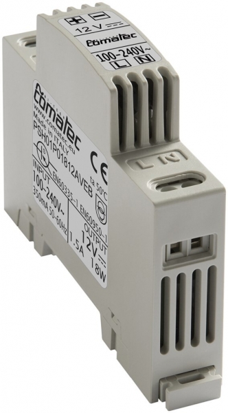Alimentazione AMD Comatec PSH01, IN: 100…240VAC, OUT: 12VDC/18W, stabilizz. 1UM 