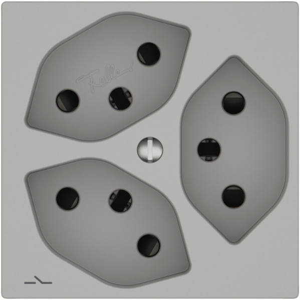 Presa EDIZIO.liv SNAPFIX® 3×T13 1×S con shutter grc 