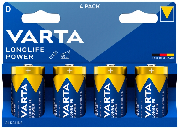 Batterie VARTA Consumer Longlife Power D alcaline Mn 1.5V blister à 4 pièces 