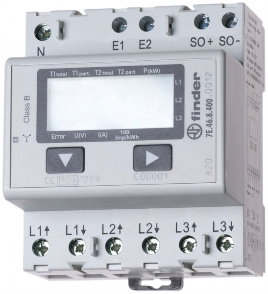 Contatore energia AMD Finder 3×65A diretta approvato MID 