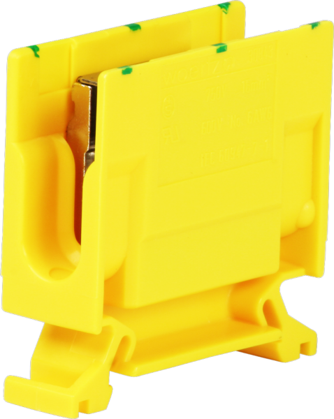 Morsetto di derivazione Woertz 6…16mm² 76A 750V vite 2×1 guida DIN 35mm ve/gi 