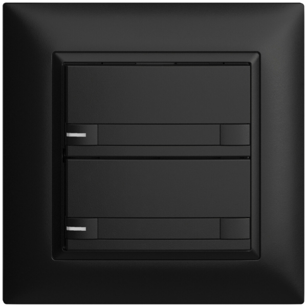 Poussoir ENC KNX 2× EDIZIOdue colore noir RGB avec LED avec insert papier 
