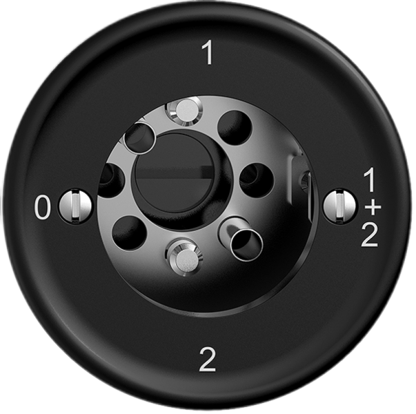 Interrupteur rot.ENC STANDARDdue 1/1L noir, pour serrure de sûreté, sans cyl 