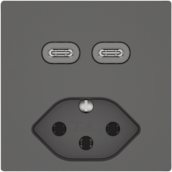 Presa di ricarica USB EDIZIO.liv SNAPFIX® USB C+C/T13 3A 230VAC grs 