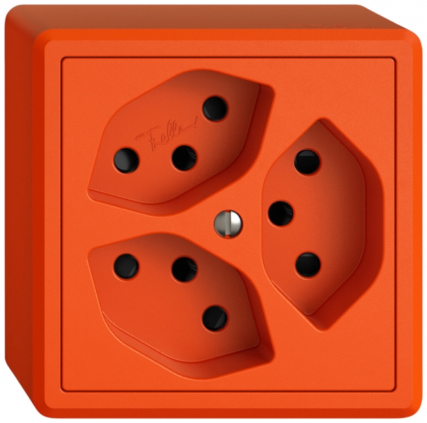 Presa AP EDIZIO.liv SNAPFIX® 3×T13 con shutter ar 