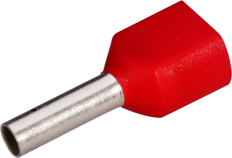 Embout de câble jumelé isolé 2×1mm²/8mm rouge 