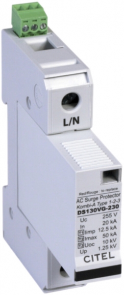 Parafulmine DS 130VGS-230, tipo 1+2+3, 1-poli 