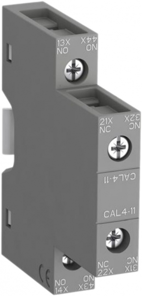 Blocco di contatti ausiliare ABB CAL4-11, 1Ch/1R 4A AC-15, laterale a vite 