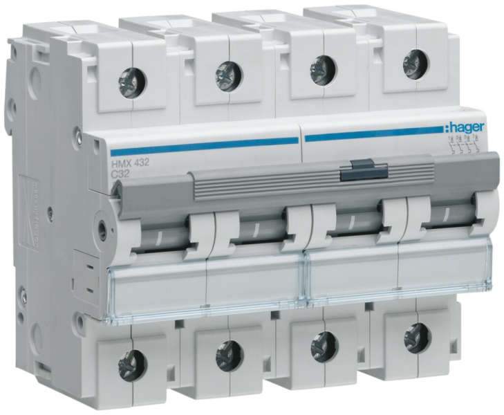 Disgiuntore Hager MCB 4P 400V tipo C 32A 6UM 