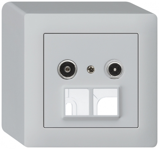 Prise multimédia AP kallysto R/TV 14dB 2GHz gris clair 