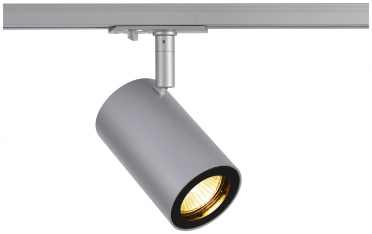 Proiettore SLV ENOLA B TRACK GU10 50W adattatore 1-fase Ø67mm argento 