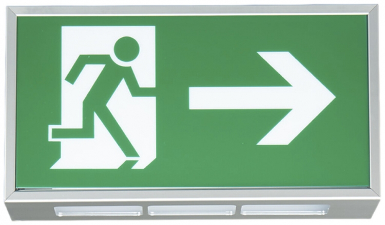 Lampada di emergenza/indicazione LED CALR PL+T-W, con autotest, 3h, muro 