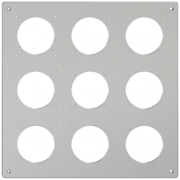 Plaque de montage ELEMENT SNAPFIX® 3×3 horizontal&vertical 325×325mm aluminium 