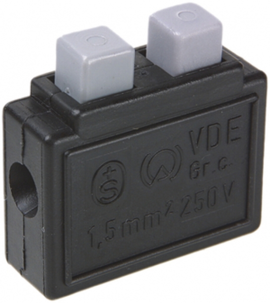 Federzugklemme Woertz 0.75…1.5mm² 10A 250V Federzuganschluss 2×1 schwarz 