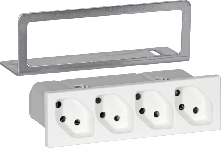 Presa INS FLF 4×tipo 13 bianco 46×130mm Hager 