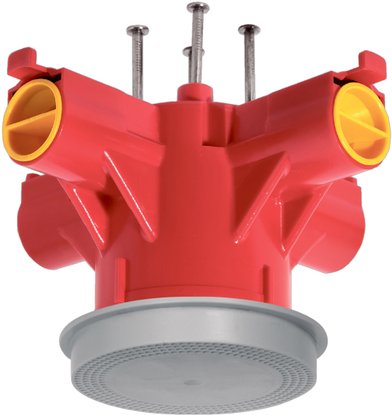 Tassello per lampada MT Crallo-Star Ø60×85mm, c.anello di mont., 4×M20/M25 rosso 
