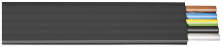 Cavo piatto Wieland PODIS CON LSHF 5×16mm², B2ca, nero Una lunghezza