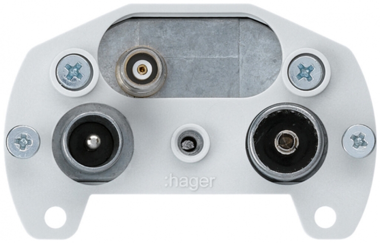 Inserto per presa antenna R/TV/dati Hager montaggio E 2GHz 19db 