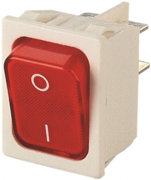 Interruttore a bilico luminoso INS Novitronic, 20A/250V 0/2L, tasto ro, bi 