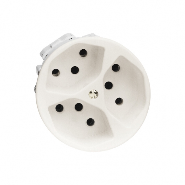 Prise ENC FH 3×T13 P blanc 