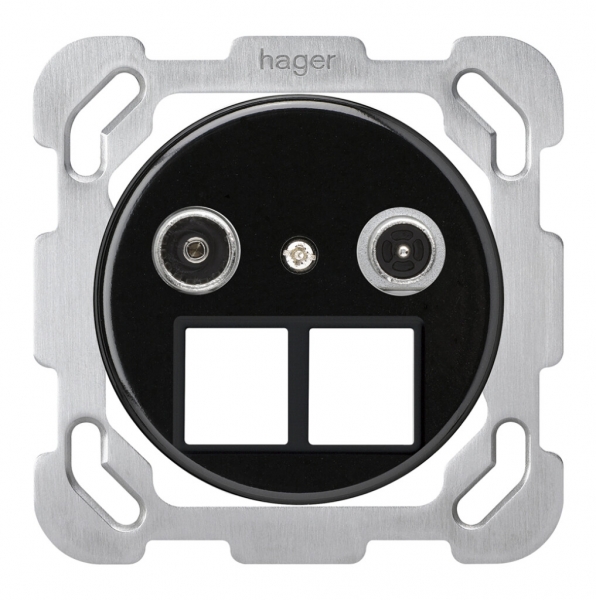 Presa multimedia INC basico TV-R mont.B 14dB 2GHz nero 