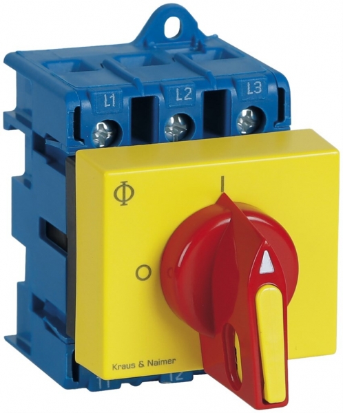 Sezionatore di carico INS 3P p.DIN, 40A, 0-1, gi, 52×45mm, disposit.d.bloc.ro/gi 