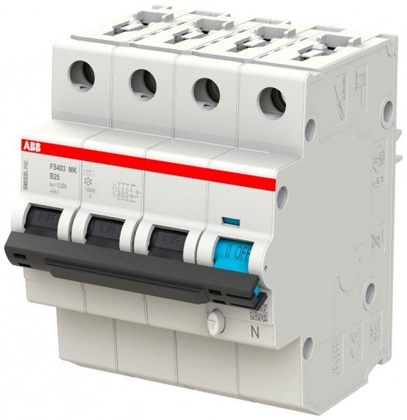 Disgiuntore differenziale ABB FS403MK SMISSLINE TP B-25A/30mA 3LN 10kA tipo F 