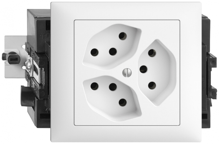 Presa INS EDIZIOdue 3×T13 bianco 49…69mm 