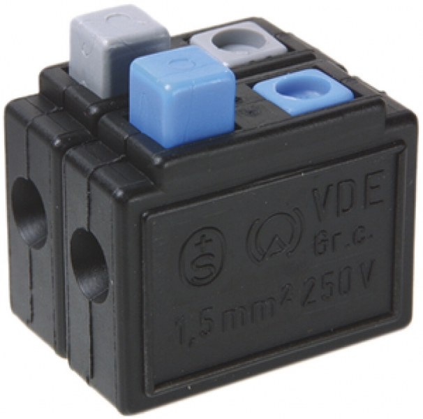 Federzugklemme Woertz 0.75…1.5mm² 10A 250V Federzuganschluss 4×1 schwarz 