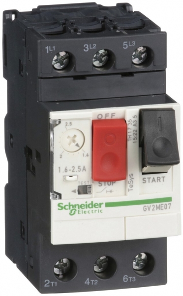 Démarreur de moteur Schneider GV2ME07 1.6…2.5A TeSys 15kA 
