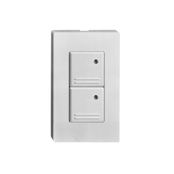Poussoir universel INC blanc 24VDC avec voyant LED 2-touches 