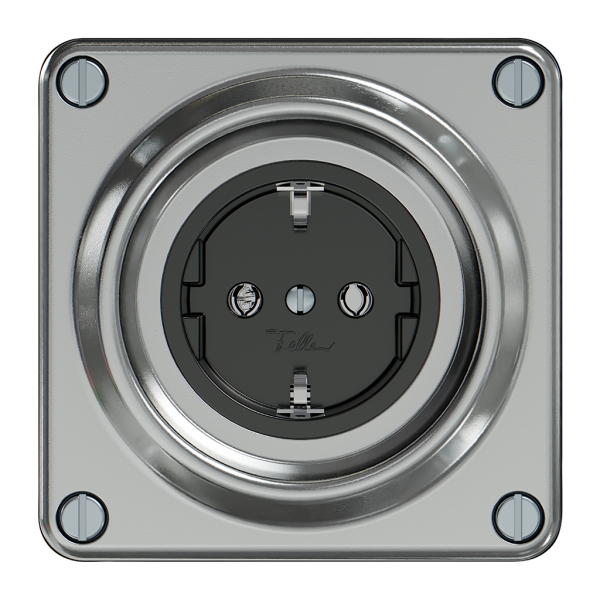 Prise ELEMENT SNAPFIX® SCHUKO 16A 250V IP20 alu 