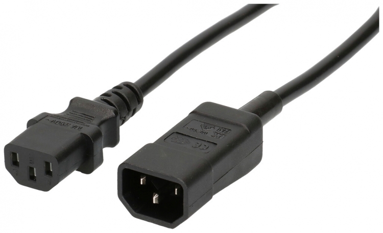 Câble d'appareils MH PVC 10A 230V 3×1mm² C14/C13 3m noir 