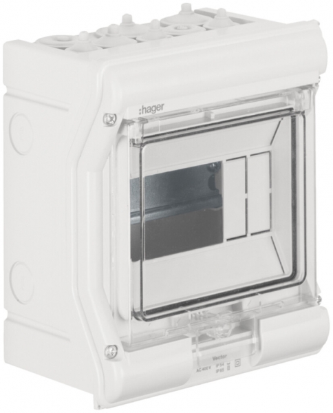 AP-Kleinverteiler Hager vector 1-reihig 6TE IP54/IP65 165×190×113mm 