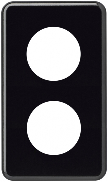 Plaque de recouvrement basico 2×1 2×Ø43mm noir 
