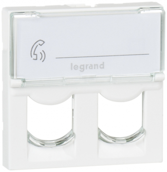 Support d'insertion INC MOS 2×RJ45 blanc pour Keystone 