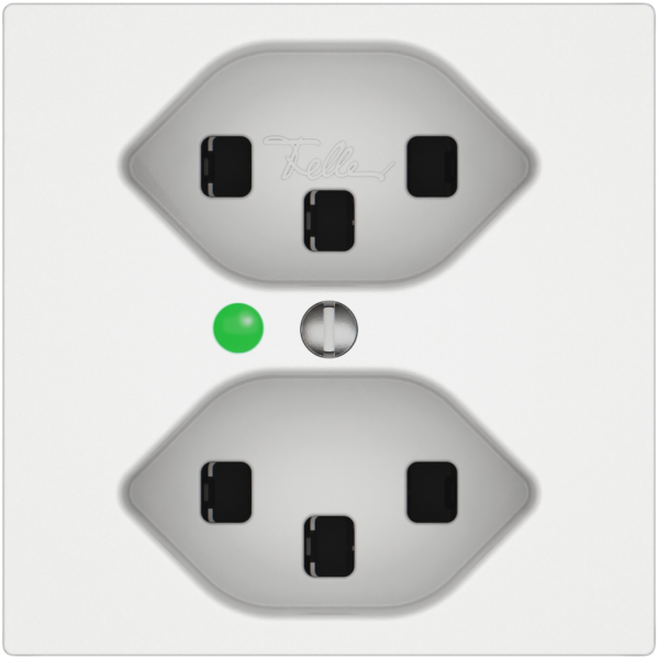 Steckdose EDIZIO.liv SNAPFIX® 2×T23 mit LED grün ws 