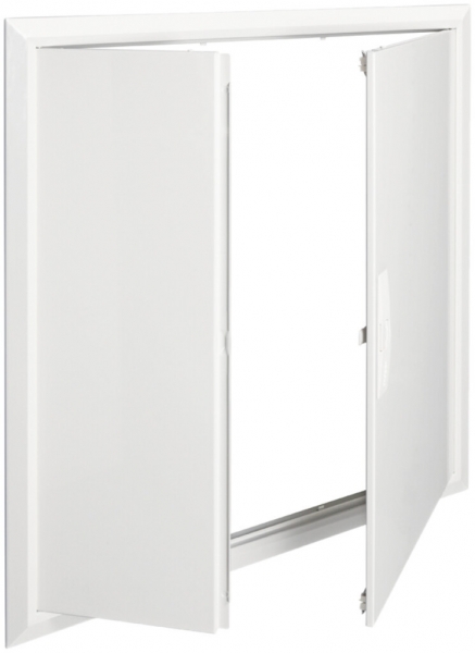 Cadre avec porte Hager univers 853×853×10mm IP00 blanc pour FW53U.. 