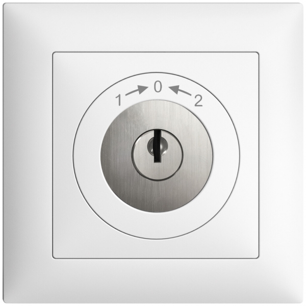 Contatto rotativo INC 1>0<2 EDIZIOdue bianco con serratura di sic. 